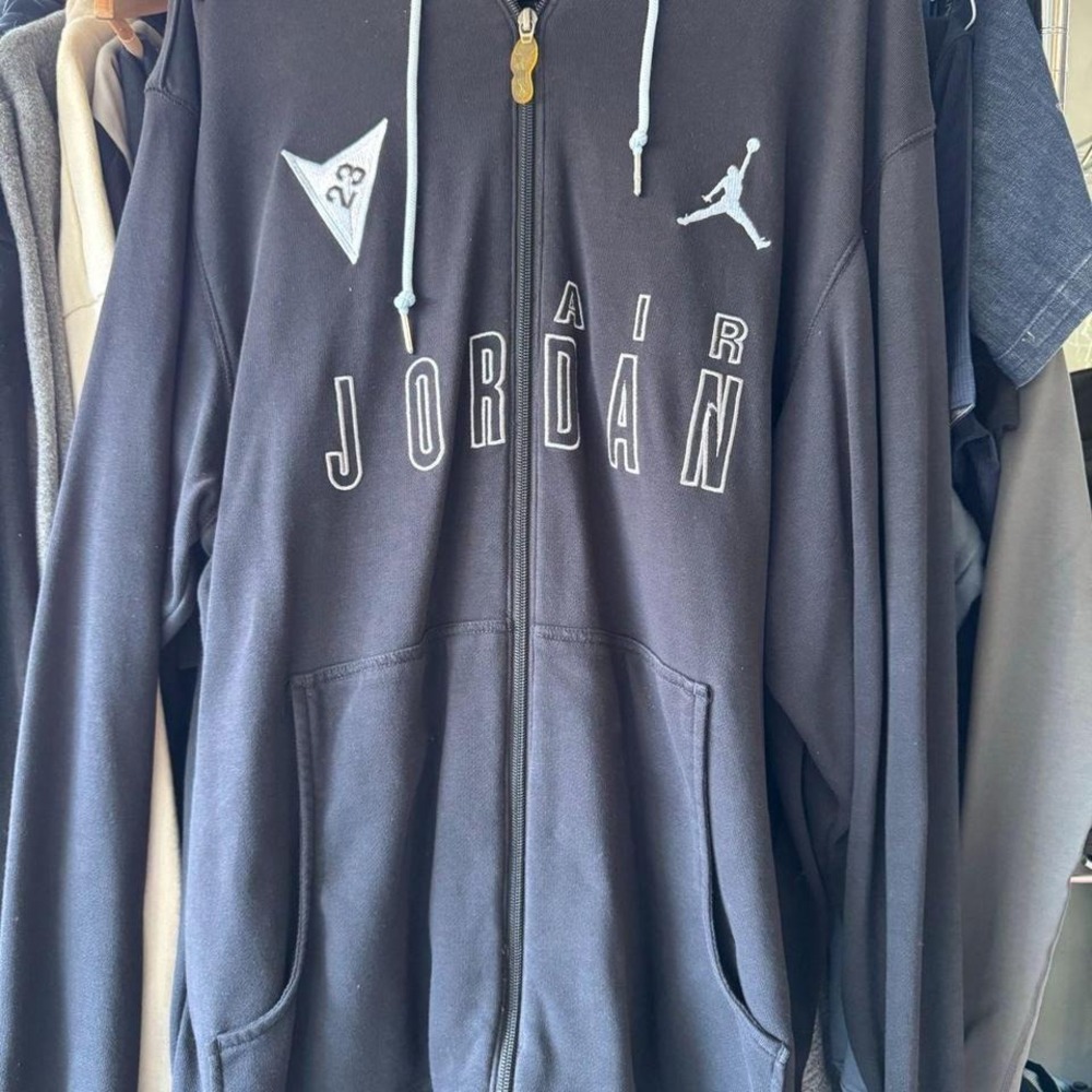 Jordan Mens Air Jordan 7 23 Shield Full Zip Hoodie Black Grey Large